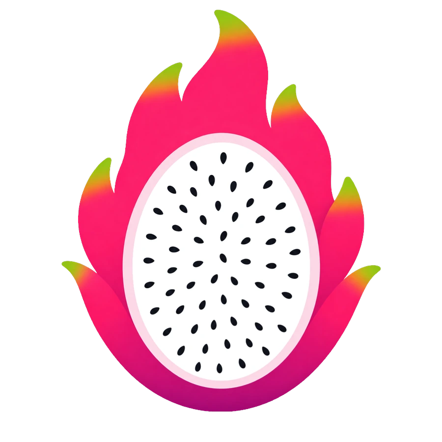 The Julliving dragon fruit, opened — hundreds of seeds inside.